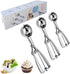 Ice Cream Scoop, 3Pcs Cookie Scoop Set, Stainless Steel with Trigger Release for Baking, Set of 3