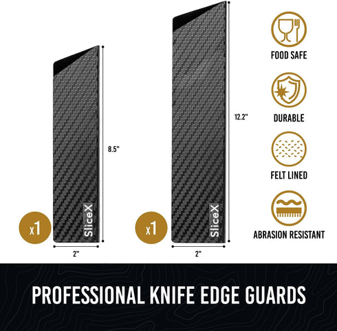 Knife Sheaths for Kitchen Knives 8"-12" Universal Knife Edge Guards Set | Knife Cover with Extra Strength | BPA-Free Knife Guards | Non-toxic and Food Safe (2 Pcs)