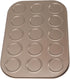 Carbon Steel Muffin Top Pan, Non Stick Coating, Even Heating, Ideal for Oven Baking, 15 Hole Bakeware