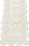KEPSWET Cotton Handmade Crochet Lace Table Runner, Beige Rectangle, 14x72 inch for Coffee Table Decor