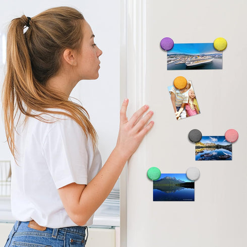 Qualsen Fridge Magnet, 20 Pack Refrigerator Magnets, Heavy Duty Magnet Whiteboard, Locker Magnets, Office Magnets (Black)