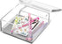 OfficeGoods Acrylic Desk Organizer with Silver Base, Functional & Elegant Storage Box for Home or Office