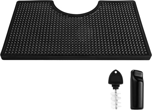 MRbrew Beer Drip Tray, Non-Slip PVC Kegerator Surface Mount Drip Tray Mat for Beverage Bar