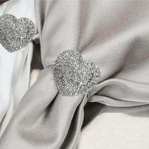 LogHog Valentine's Day Napkin Rings Set of 6 - Handmade Heart-Shaped Napkin Rings for Wedding, Valentine's, Birthday