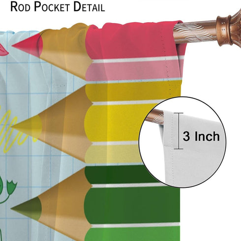 Focusbrite Set 2 Panels,42x63 Inches Children Pencil Curtains Cute Crayon Colourful Design Kids Boys Girls Curtain