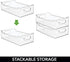 mDesign Wide Plastic Kitchen Storage Container Bins with Handles -Organization in Pantry, Cabinet, Refrigerator