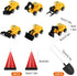 24 Set 6 12 Yerliker Pcs Construction Party Decoration Construction Cone Shaped Cake Candles Truck Excavator Cake