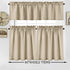 Tier Curtains, Waffle Woven Textured Short Curtains for Bathroom, Waterproof Window Covering, 30" x 36", Plaza Taupe,