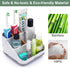 Bamboo Toothbrush Holders for Bathrooms, 6 Slots Electric Tooth Brushing Holder for Kids and Family, Grey Marble