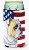 Caroline's Treasures LH9018TBC USA American Flag with English Bulldog Tall Boy Hugger Can Cooler Sleeve, Insulated