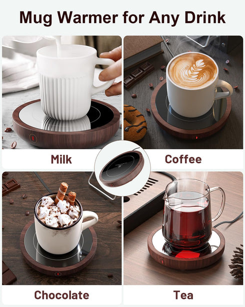 36W 3-Temp Settings SWEETFULL Coffee Mug Warmer, Electric Cup Warmer for Desk with Advanced Temperature-Controlled