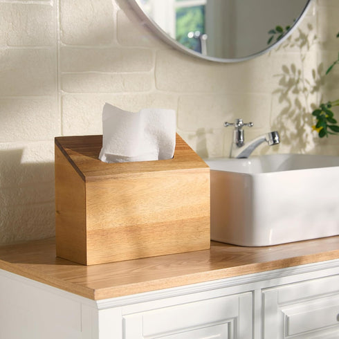 YANGQIHOME Acacia Hand Towel Box Cover Compatible with Kleenex Disposable Paper Hand Towels, Wall Mounted Paper Towel