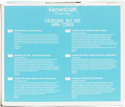KitchenCraft Rice Cooker, Microwave Steamer, 1.5 Litre, BPA Free Plastic, White/Red