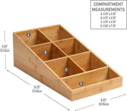 Mind Reader Cup and Condiment Station, Countertop Organizer, Coffee Bar, Rayon from Bamboo, Brown