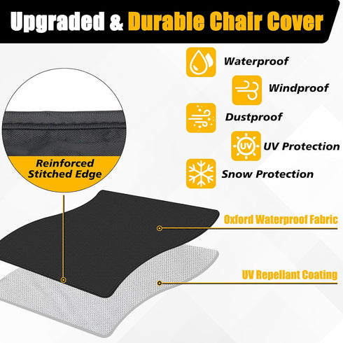 28.7" 10.6" 43.3" (1) Outdoor Zero Gravity Folding Chair Cover, AHIER Oxford Waterproof Patio Beach Lawn Chair Cover