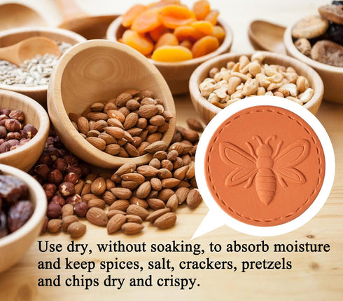 dgudgu 4 Brown Sugar Keeper Bee Terra Cotta Browns Sugar Saver disk clay disc for brown sugars softener TerraCotta