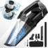 Handheld Vacuum Cordless Car Vacuum, Portable with LED Light, High Power Suction for Home Office, Pet Hair - Black