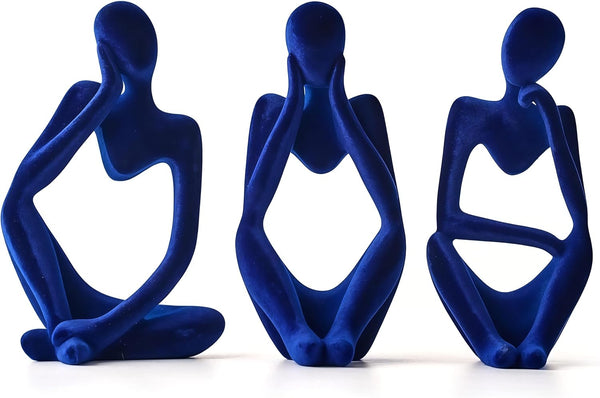 XINXUAN Thinker Statue Home Decor-Bookshelf & Living Room&Mantel-Collectible Figurines - 3 PCS Set
