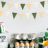 32Ft Sage Green Party Decorations - Olive Green Tan Brown Cream Triangle Flag Fabric Banner for Birthday Wedding Decor