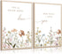 Olctedo Girl Nursery Floral Wall Art Decor Boho Wildflower Canvas Wall Decor Baby