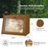 kiplant Counter, Large Bread Box for Kitchen Brown Bamboo Bread Storage Container with Wavy Arcylic Transparent Door
