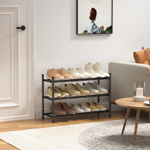 Uneviesyka 3 Closet, Expandable Shoe Rack, Tier Shoe Rack for Stackable Adjustable Standing Metal Shoe Shelf Organizer