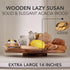 Acacia Wood Lazy Susan Turntable Tray, 16" Cabinet Organizer