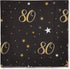 Sparkle and Bash Bulk Happy 80th Birthday Napkins - 2-Ply, Black and Gold, Pack of 100