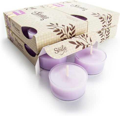 Pure English Lavender Premium Tealight Candles Bulk Pack, 24 Purple Tea Lights, Highly Scented