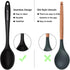 Silicone Cooking Spoon 4 Pack - Nonstick Kitchen Spoons for Cooking, Slotted and Solid Serving Spoon, Heat Resistant