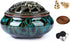 Ceramic Incense Burner with Stick Holder + Insulation for Stick or Coil Incense, Sage Cones, Frankincense (Fambe Blue)