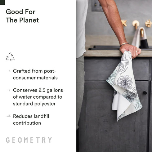 18" 30" 1 Pack GEOMETRY Kitchen Tea Towels - Quick Dry Microfiber Dish Towels for Kitchen All Lined Up, x