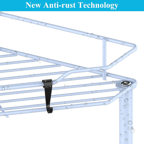 HuggieGems 3-Tier Blue Corner Shower Caddy with Hooks - Bathroom Organizer