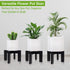 2 Pack 5-18 Inch (2 Pack-Black) Wood Plant Stand Indoor Holders for Plants, Sturdy Flower Pot Stands Plants Shelf