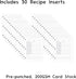 Recipe Card Set, 3-Hole Punched (Set of 30), 8.5 x 11 inch, 200 GSM Insert Card for Saving Recipes