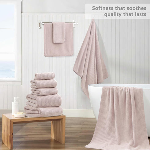 18 Set,Soft Set Loops-6 Towels,6 Towels,6 Set Piece Bath Towels Family Bathroom Towel with Hanging Bath Hand