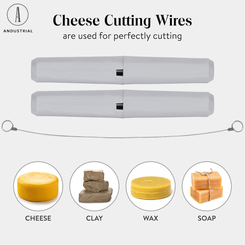 3 24" 1 ANDUSTRIAL Stainless Steel Cheese Cutting Replacement Wires For Soft and Hard Cheese - Easy to Use and Clean