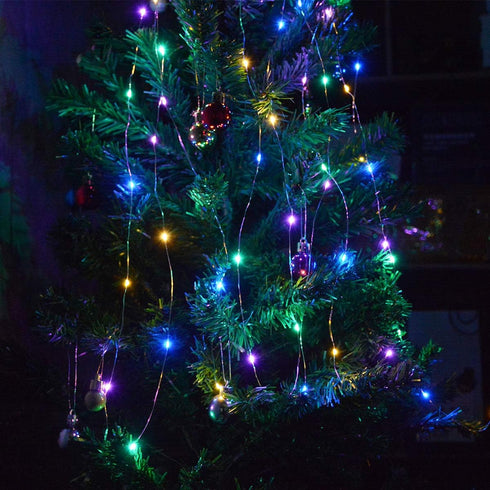 4-Pack 50 LEDs Multicolored Christmas Fairy Lights, Battery Operated Mini LED String Lights