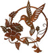 Zoihet Round Metal Bird Wall Art Decor - Hummingbird Silhouette for Your Patio, Garden, and Fence Art Decor (Brown)