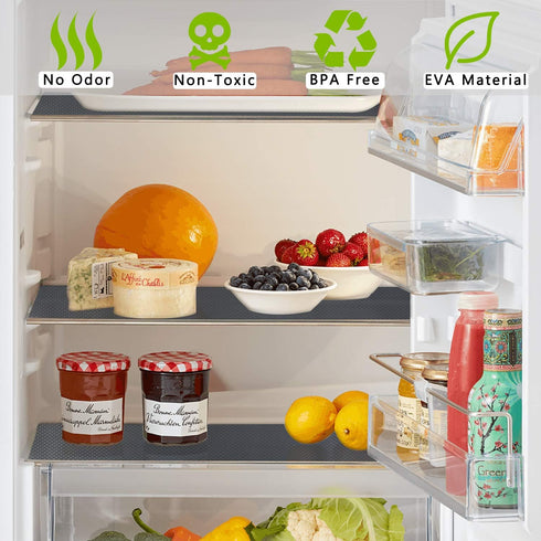 HooTown Shelf Liner Kitchen Cabinet Drawer Mats, 11.8 Inch Wide x 6.5 Feet Long, Non Adhesive EVA Plastic Washable
