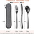MURRI&MURRDI Stainless Steel Cutlery Set for 1, Reusable Flatware Set with Case, Cutlery Set for Work Stainless Steel Knife Fork Spoon Set 3 Piece (B- 3 Black) by MURRI&MURRDI