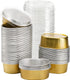 Dicunoy 100 Pack Mini Aluminum Cups with Lids, 3 OZ Disposable Muffin Liners for Dessert Baking