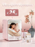 BOGDA Mini Skincare Fridge (4 Liter/6 Can) with Dimmable LED Light Mirror, Cooler and Warmer for Makeup