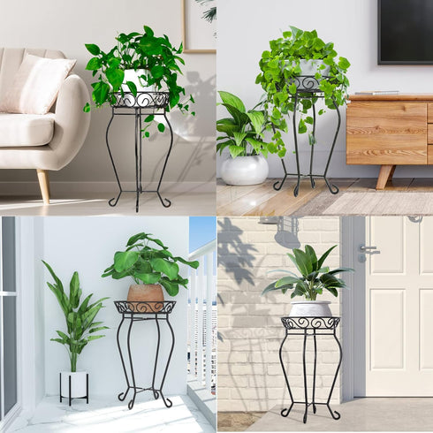 200LB 12.5 23.6 Inches, Yimobra Tall Plant Stand Indoor Outdoor, Hold Up Metal Flower Plant Stand, Heavy Duty Rustproof