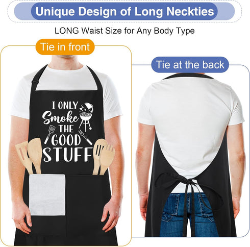 Funny Plus Size Aprons for Men - 39’’ x 39'' Adjustable Personalized Custom Cooking Gifts for Dad