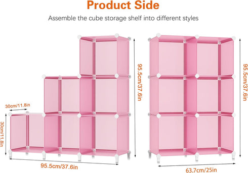 6-Cube Hammer, Closet, (11.8x11.8x11.8 inch), HOMIDEC Storage Shelf, Storage Bookcase Bookshelf with Metal Storage