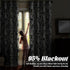 84" 42" 2 Set Renaiss Botanical Herbs Blackout Curtains, Vintage Eucalyptus Leaf Thermal Insulated Bedroom Window