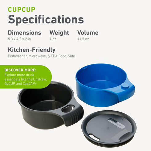 humangear cupCUP | Nesting Cup Mess Kit for Camping with Secure Lid - FDA Food Safe Material