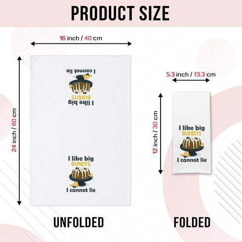 GOSJINNK Funny Baking Kitchen Towels I Like Big Bundts I Cannot Lie Cleaning Cloth Funny Sayings Humorous Dish Towels
