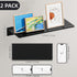 Set 2, 30CM, HNVNER Metal Floating Shelves of Length Black Wall Shelf for Bathroom, Display Shelves for Wall Decorative